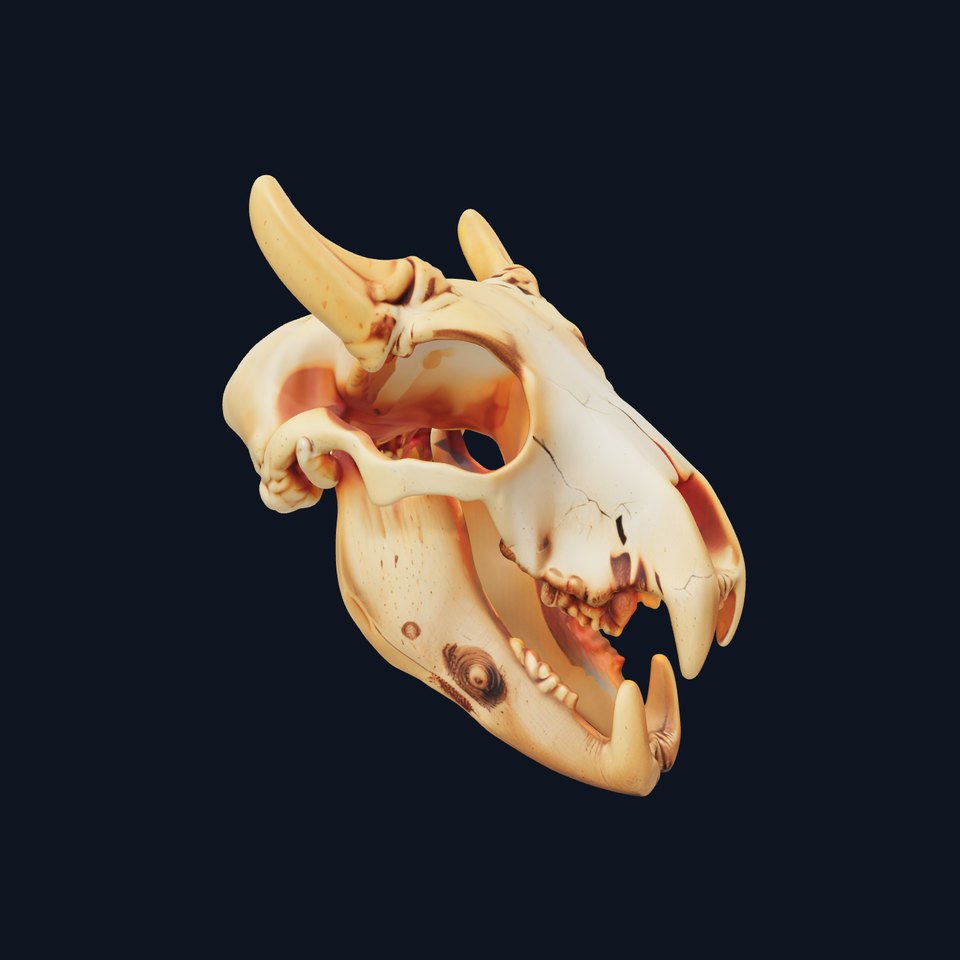 Realistic Animal Skull Model Pack for Rendering and Game Design